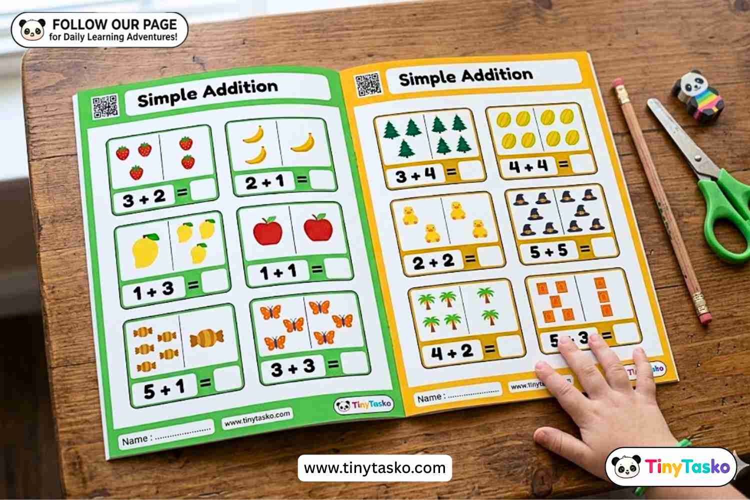 Printable Simple Addition Worksheets for Kids