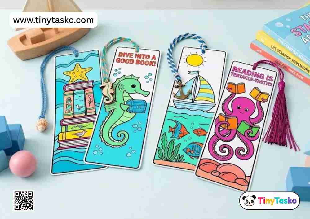Printable Sea-Themed Bookmarks for Kids