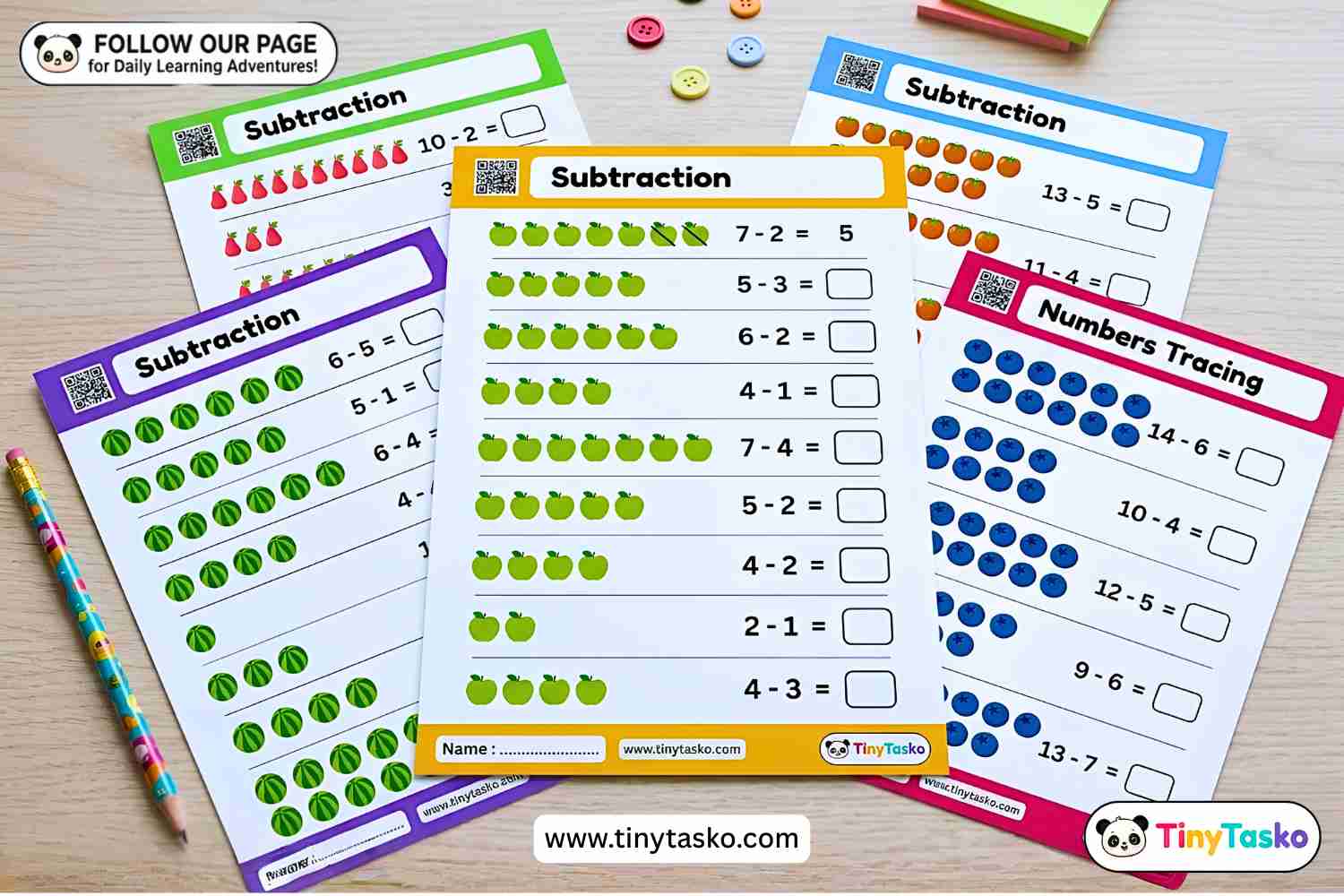Fun Fruit-Themed Subtraction Practice for Preschoolers