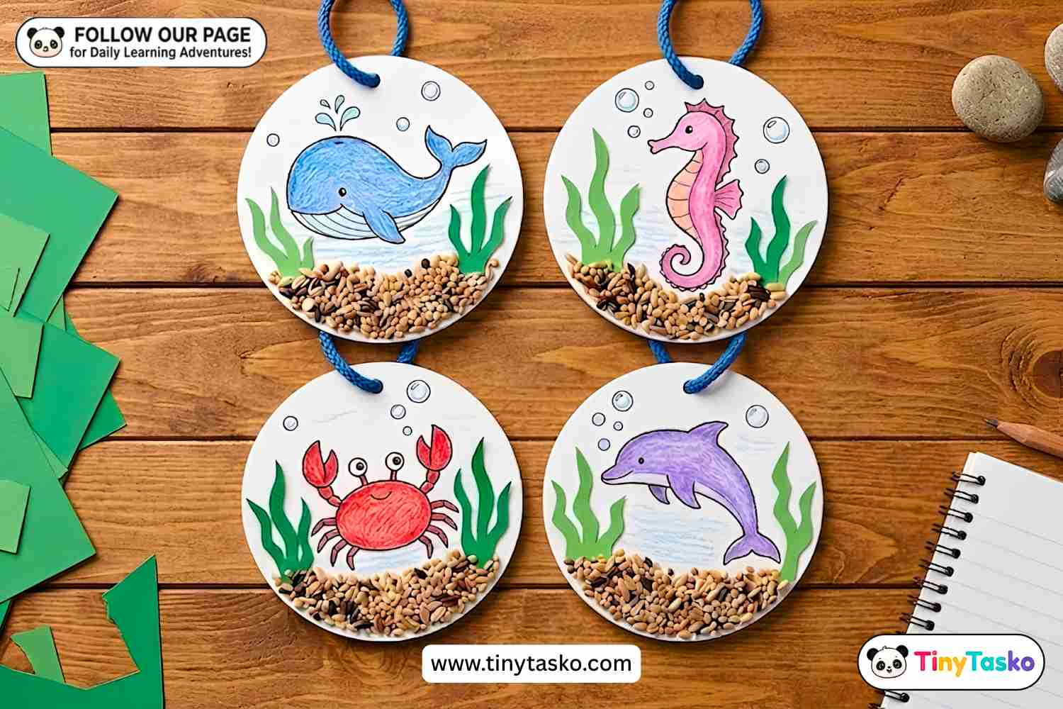Cute Ocean Animals Coloring Pages & Classroom Craft Projects for Kids