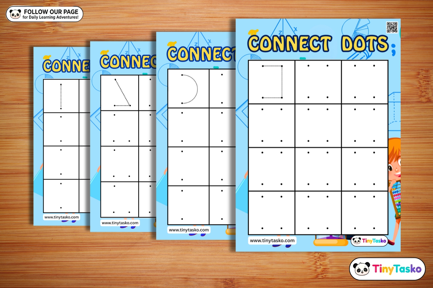 Printable Connect Dots Pattern Worksheets | Preschool Fine Motor Skill PDF