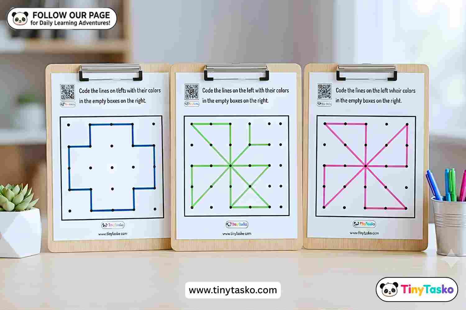 Fun Dot-to-Dot Coding Worksheets for Kids | Spatial Reasoning & Logic Activity Set
