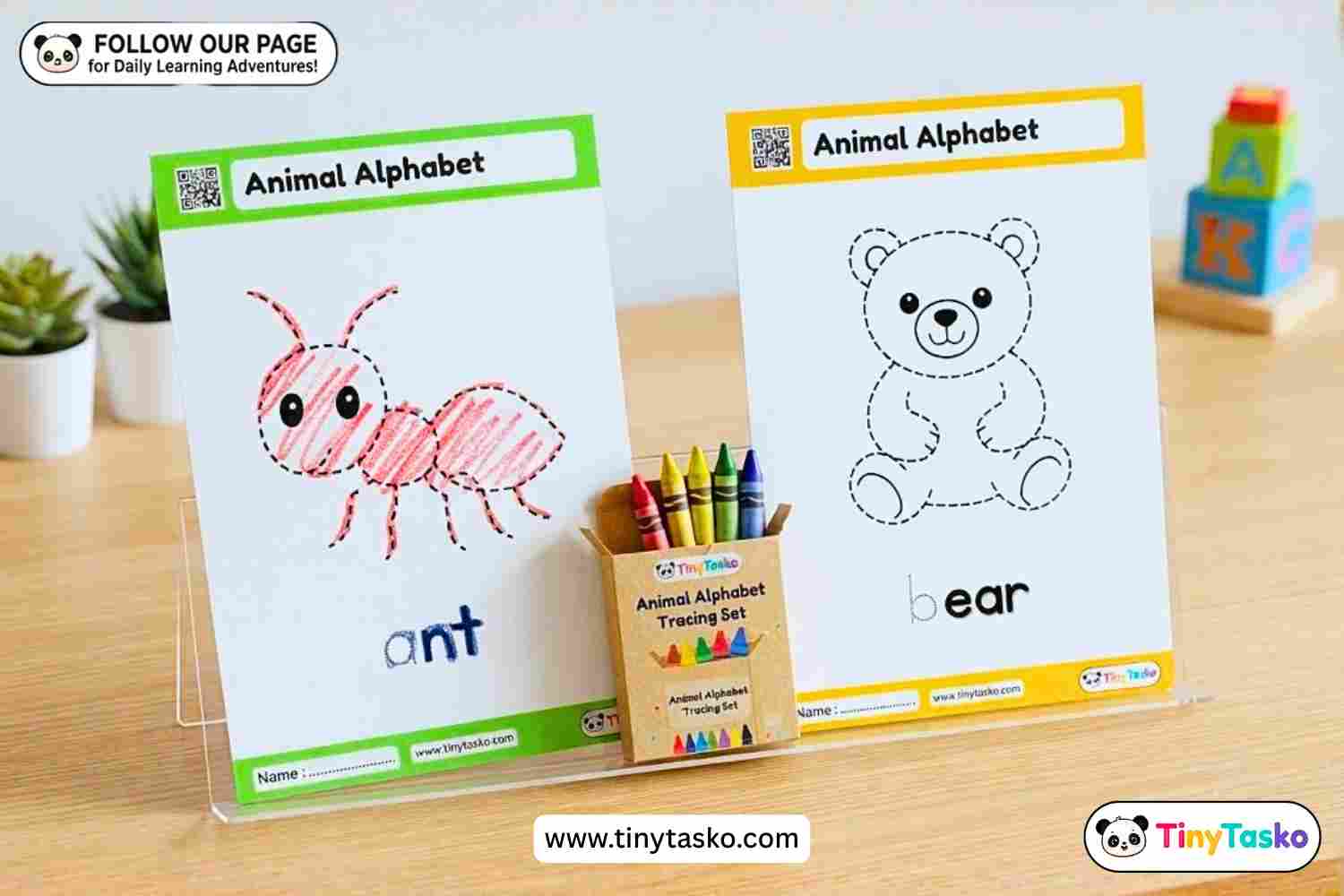 Animal Alphabet Tracing Flashcards